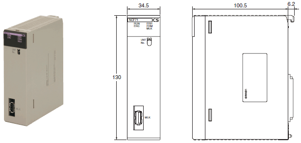 CS1W-NC[]71 Dimensions 2 CS1W-NC271_Dim