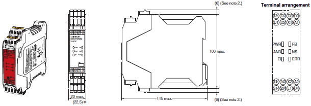 D40A / G9SX-NS Dimensions 3 