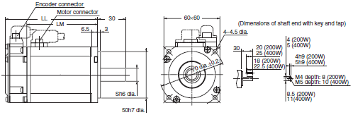 R88M-K, R88D-KT Dimensions 26 