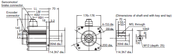 R88M-K, R88D-KT Dimensions 73 
