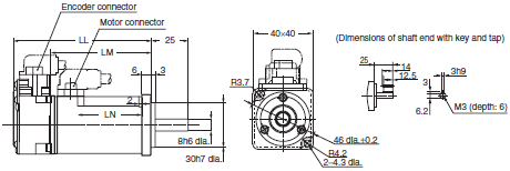 R88M-K, R88D-KN[]-ML2 Dimensions 17 