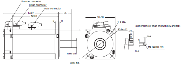 R88M-K, R88D-KN[]-ML2 Dimensions 27 
