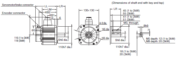 R88M-K, R88D-KN[]-ML2 Dimensions 49 