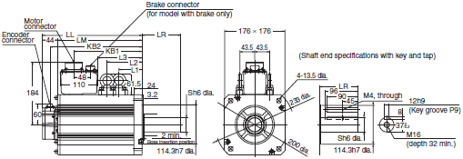 R88M-K, R88D-KN[]-ML2 Dimensions 71 