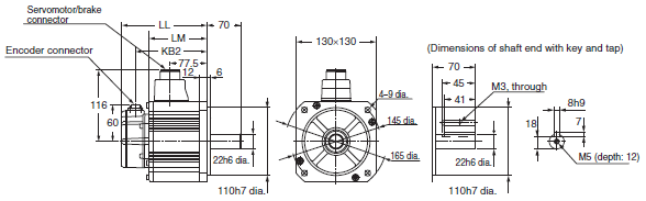 R88M-K, R88D-KN[]-ML2 Dimensions 79 