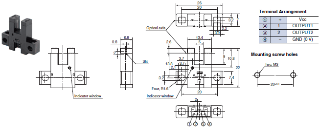 EE-SX97 Dimensions 3 