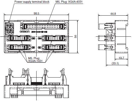 XW2R (PLCs) Dimensions 46 