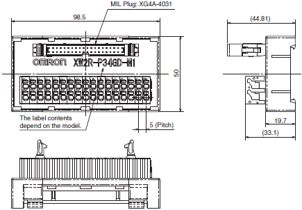 XW2R (PLCs) Dimensions 66 