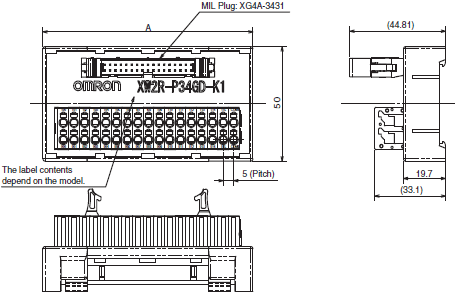 XW2R (PLCs) Dimensions 86 