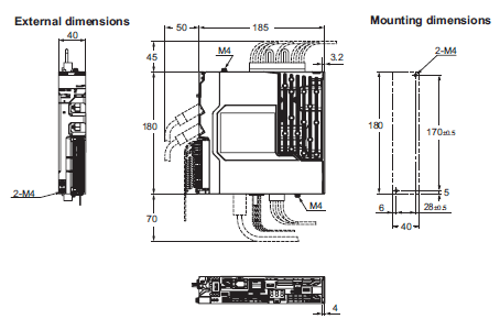 R88M-1[] / R88D-1SN[]-ECT Dimensions 2 