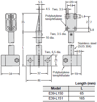 E39-L / -S / -R Dimensions 42 