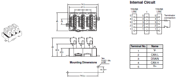 DeviceNet Peripheral Devices Dimensions 4 
