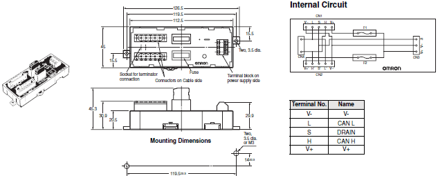 DeviceNet Peripheral Devices Dimensions 8 