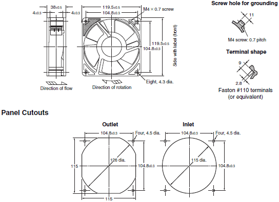 R87F / R87T Dimensions 1 