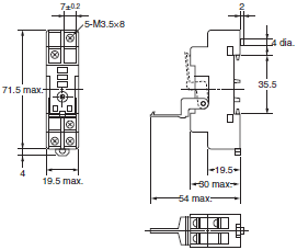 P2RF, P2R, P7TF, PYF, PY, PTF, PYD, PT, P7LF, P7S, P7SA, PF, P2CF, PFA, P3G / P3GA, PL Dimensions 2 