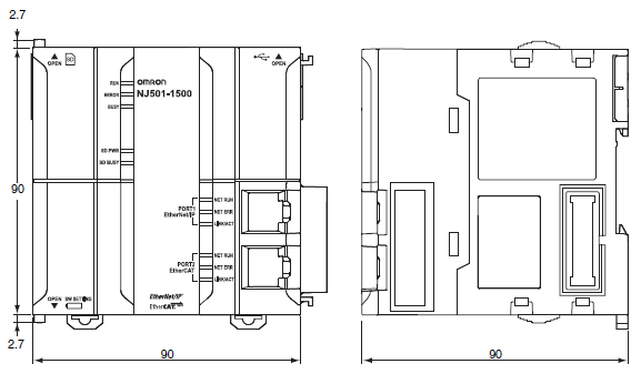 NJ101-[][][][] Dimensions 1 