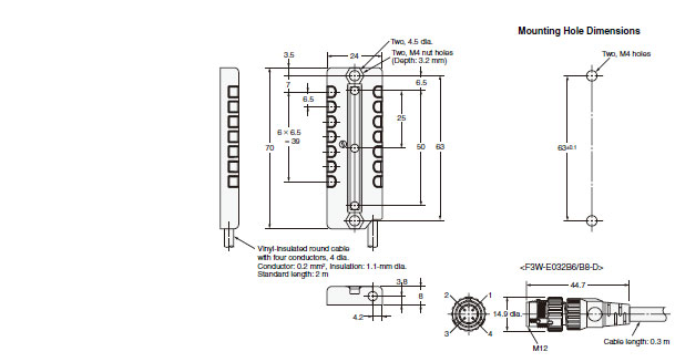 F3W-E Dimensions 6 F3W-E032A6/A8-D_Dim